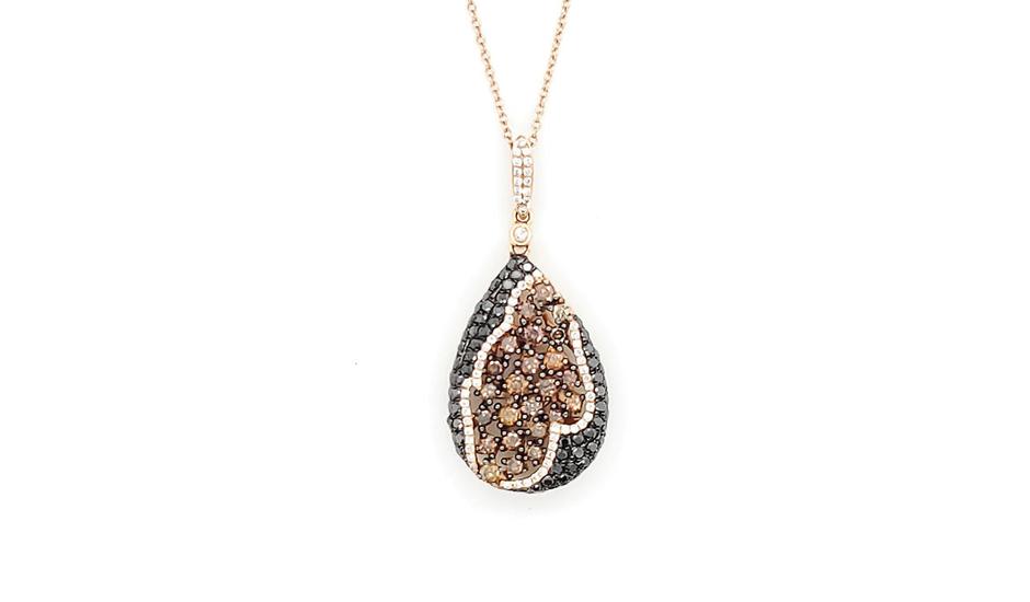 Rose Gold, Black and Champagne Pendant