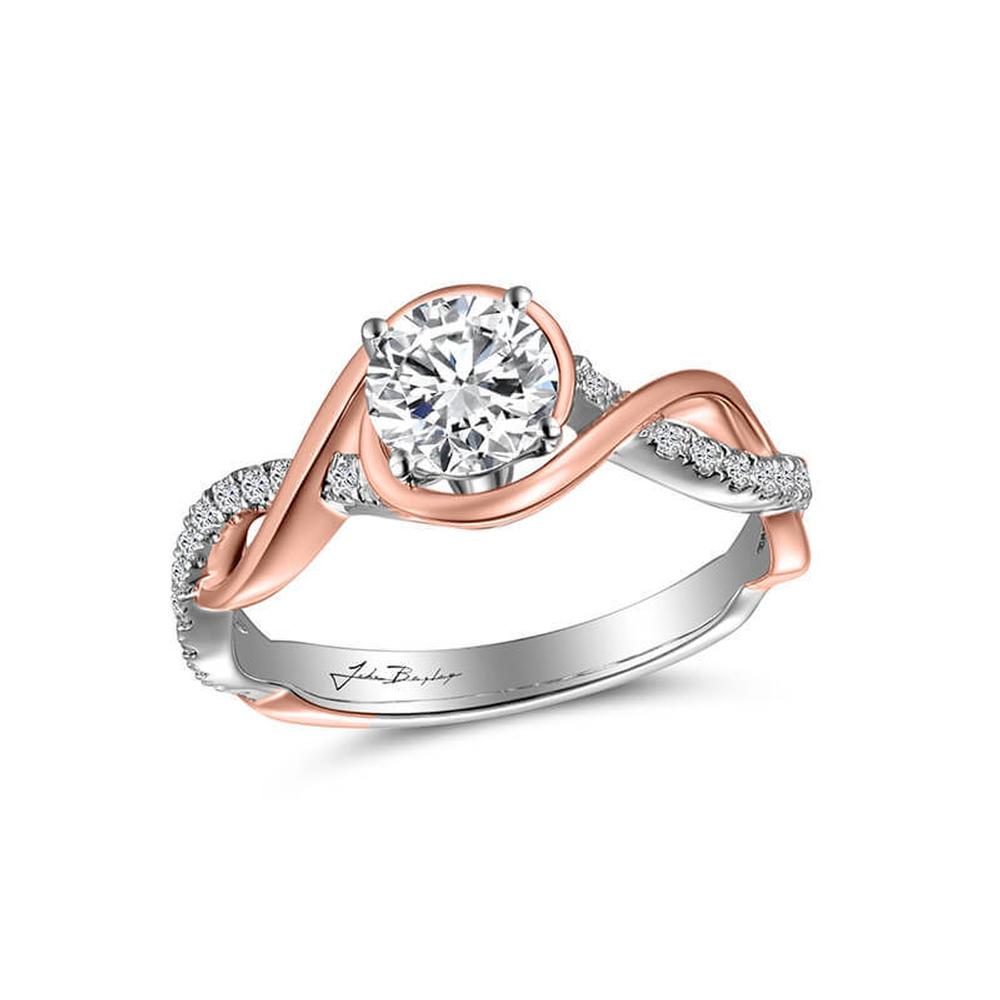 10K Rose Gold 0.14ctw White Diamond Rose-Design Ring - 8021774 | HSN