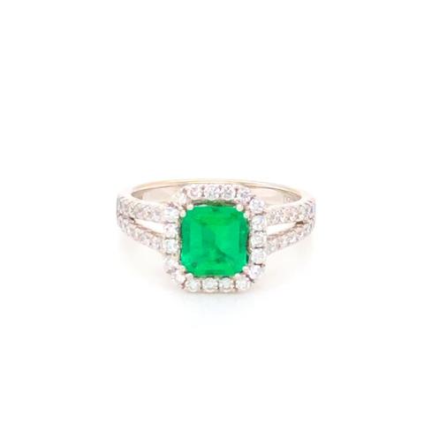 Emerald Ring W/ Diamonds